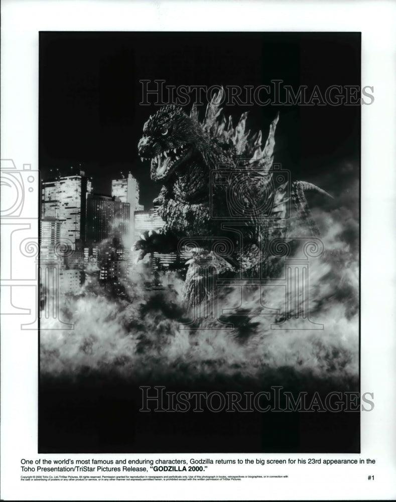 2000 Press Photo Scene from Godzilla 2000 movie film - cvp62622- Historic Images