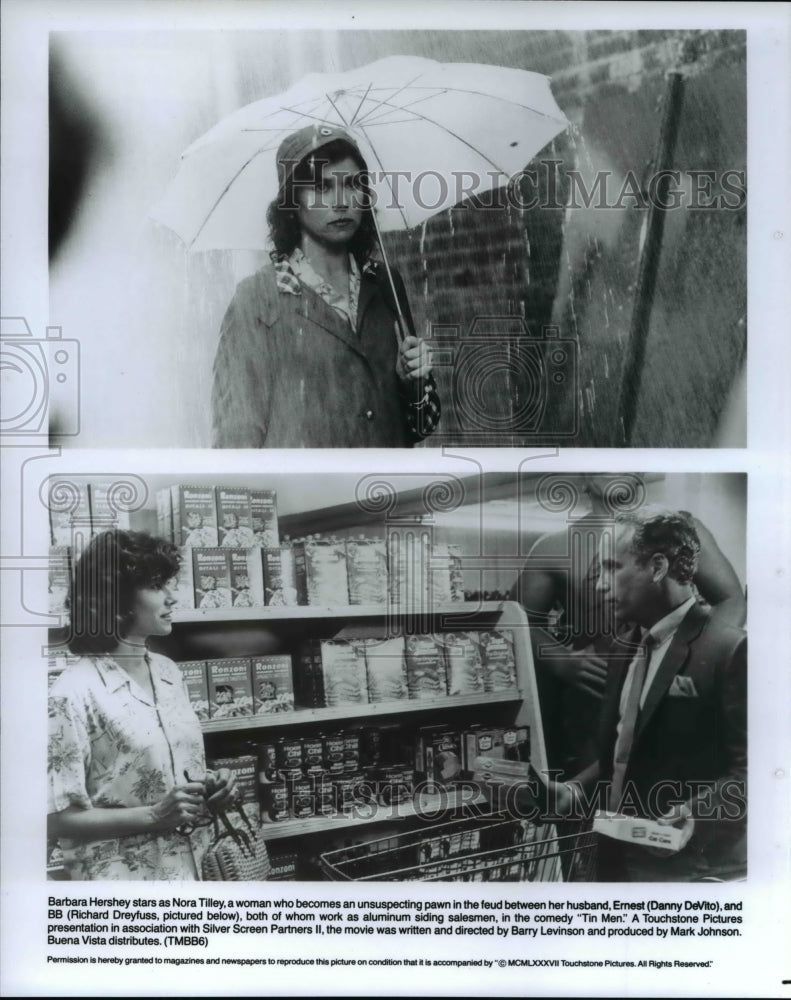 1983 Press Photo Barbara Hershey &amp; Richard Dreyfuss in Tin Men - cvp63545- Historic Images