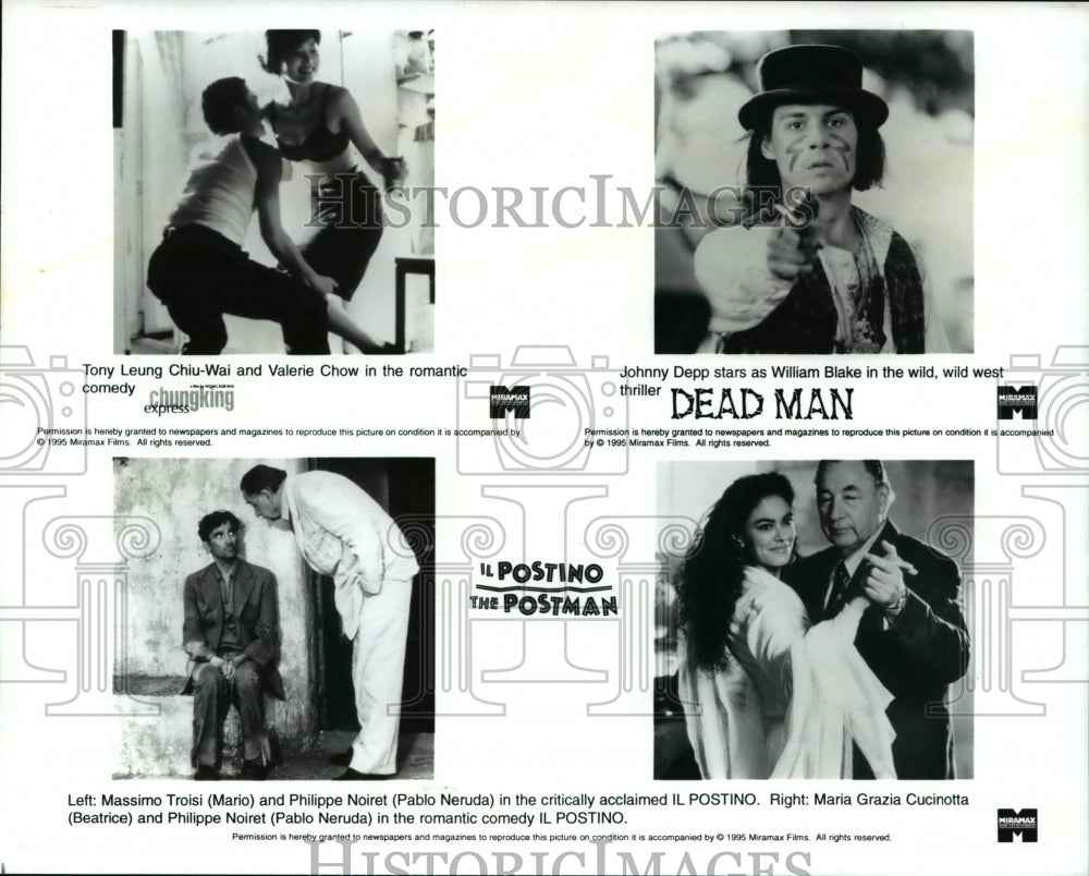 1997 Press Photo Tony Leung Chiu-Wai Valerie Chow Johnny Depp Massimo Triosi- Historic Images
