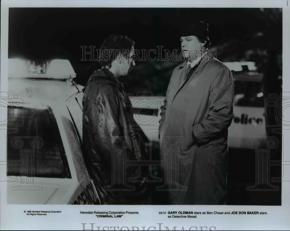 1990 Press Photo Gary Oldman and Joe Don Baker star in Criminal Law - cvp64596- Historic Images