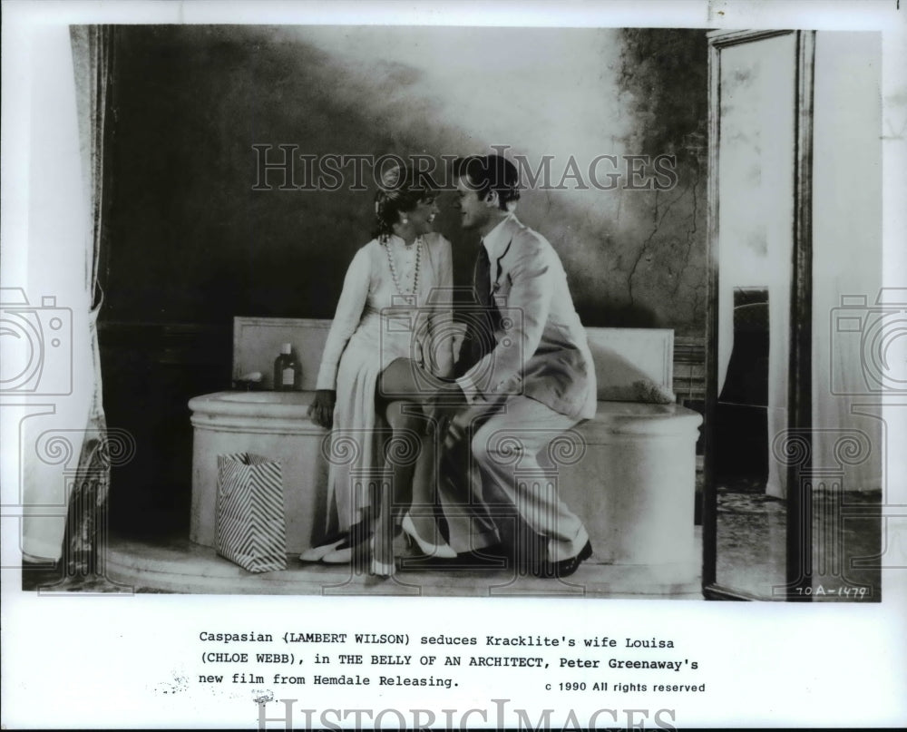 1990 Press Photo Lambert Wilson and Chloe Webb in The Belly of an Architect- Historic Images