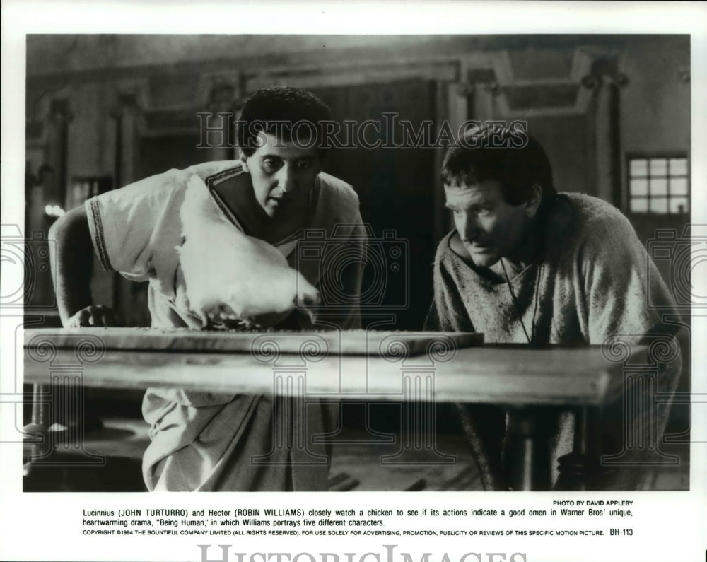 1994 Press Photo John Turturro and Robin Williams in Being Human - cvp64718- Historic Images