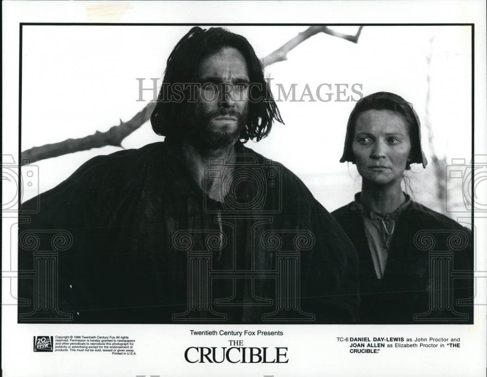 1996 Press Photo Daniel Day-Lewis &amp; Joan Allen in The Crucible - cvp65018- Historic Images