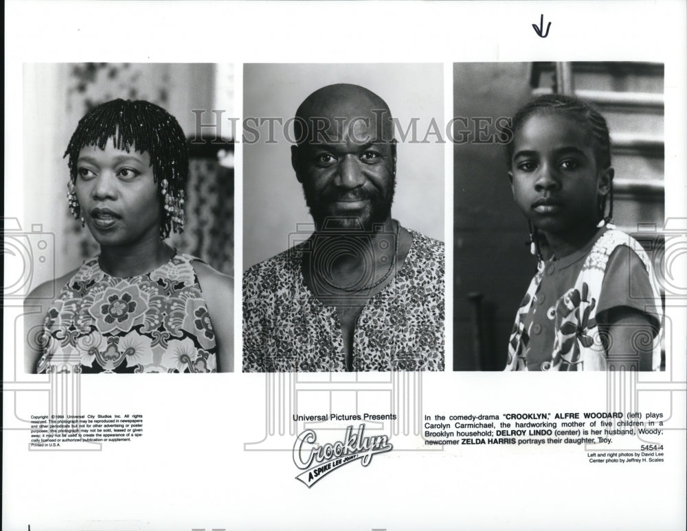 1994 Press Photo Alfre Woodard, Delroy Lindo & Zelda Harris in Crooklyn- Historic Images