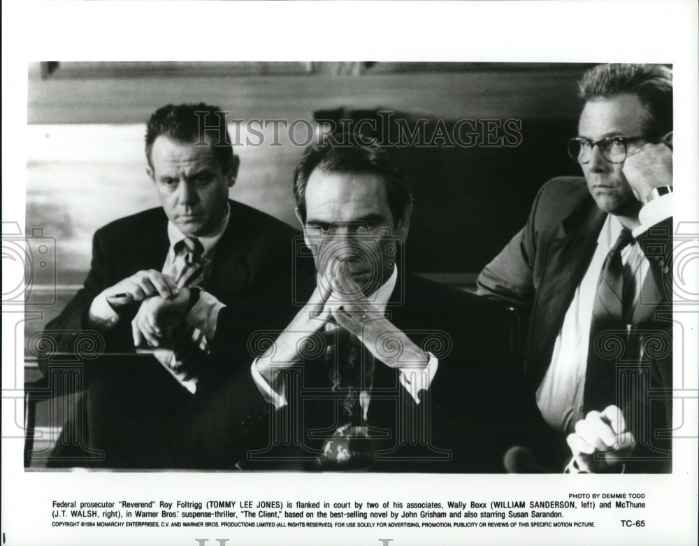 1995 Press Photo Tommy Lee Jones, William Sanderson &amp; JT Walsh in The Client- Historic Images