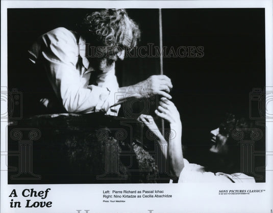 1997 Press Photo Pierre Richard and Nino Kirtadze in A Chef in Love - cvp65542- Historic Images