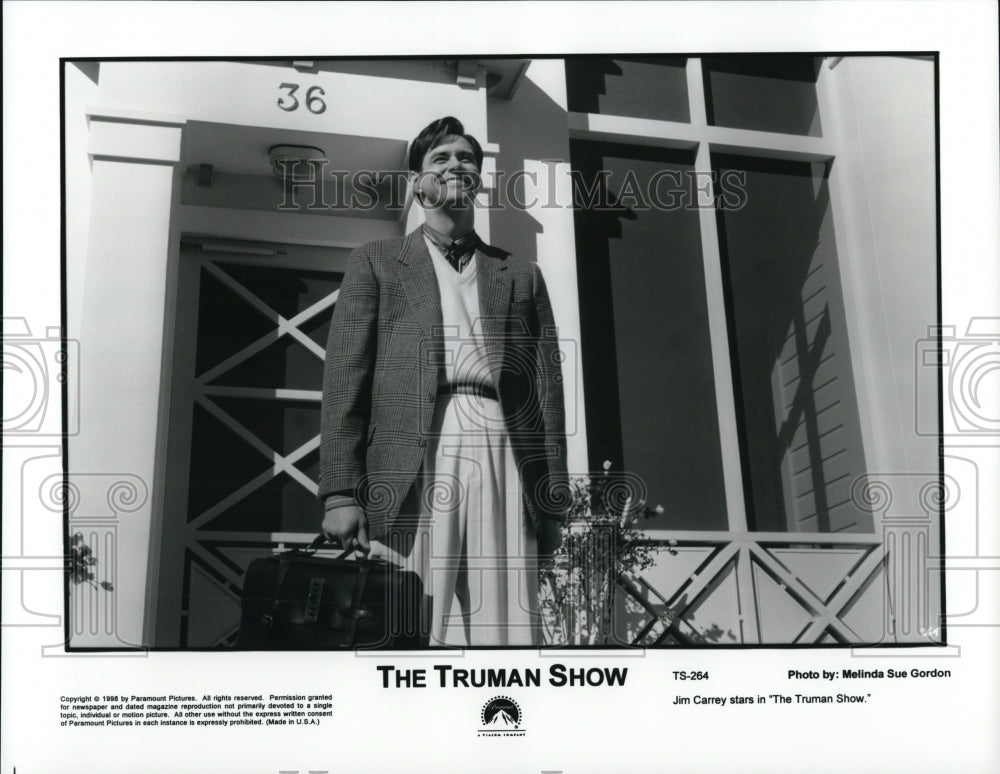 1998 Press Photo Jim Carrey The Truman Show - cvp65551- Historic Images