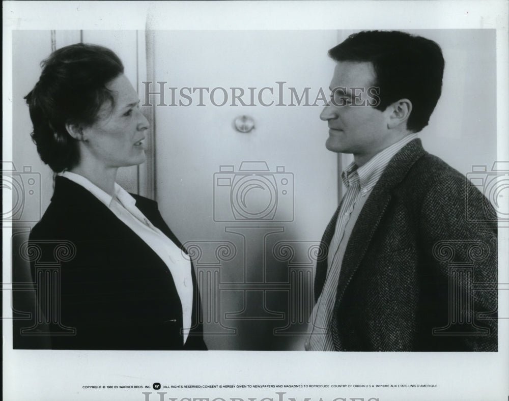 1982 Press Photo Glenn Close &amp; Robin Williams in The World According to Garp- Historic Images