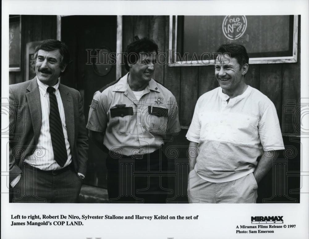 1997 Press Photo Sylvester Stallone, Robert DeNiro & Harvey Kietel in Cop Land- Historic Images