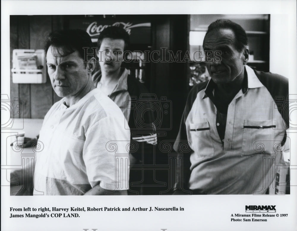 1997 Press Photo Harvey Keitel,Robert Patrick &amp; Arthur J. Nascarella in Cop Land- Historic Images