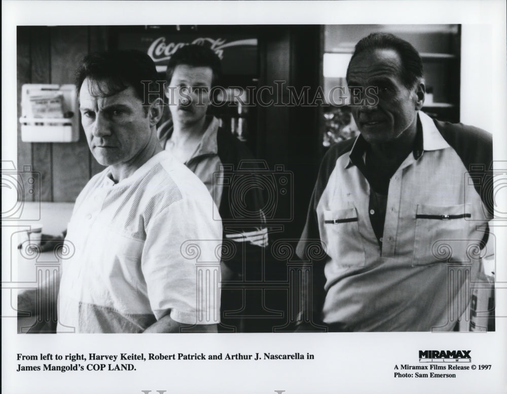 1997 Press Photo Harvey Keitel,Robert Patrick & Arthur J. Nascarella in Cop Land- Historic Images