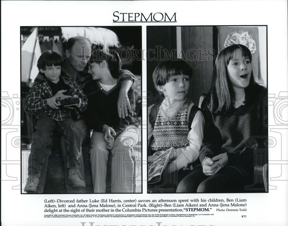 1998 Press Photo Ed Harris, Liam Aiken, Jena Malone in Stepmom - cvp66128- Historic Images