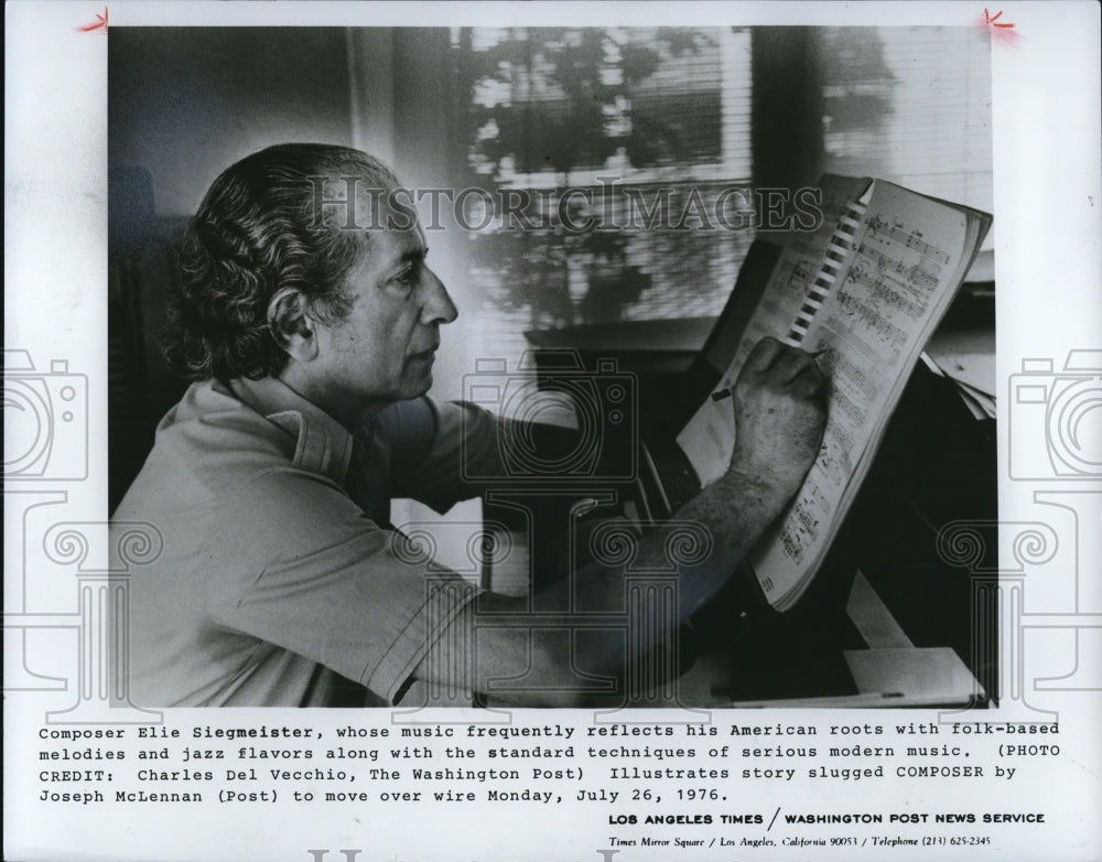 1976 Press Photo Elie Siegmeister Musician - cvp66292