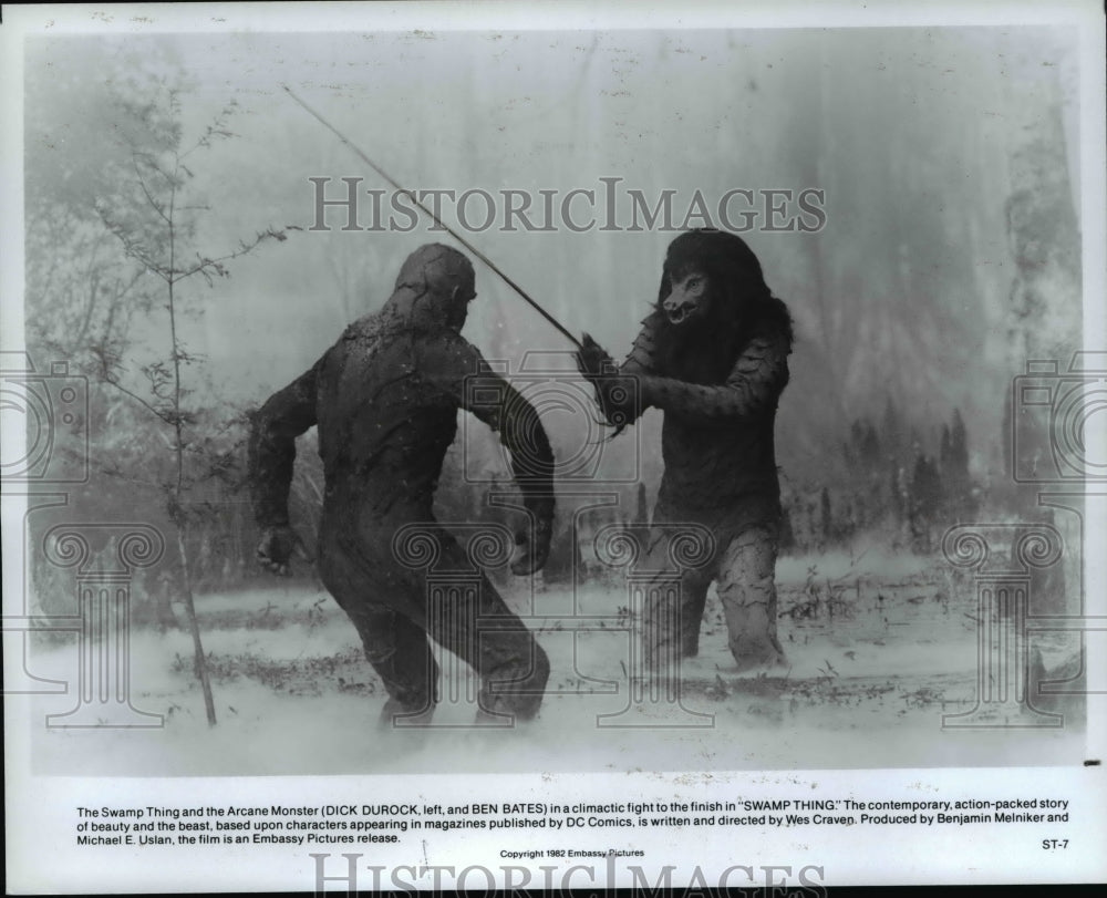 1982 Press Photo Dick Durock and Ben Bates star in Swamp Thing - cvp66868- Historic Images