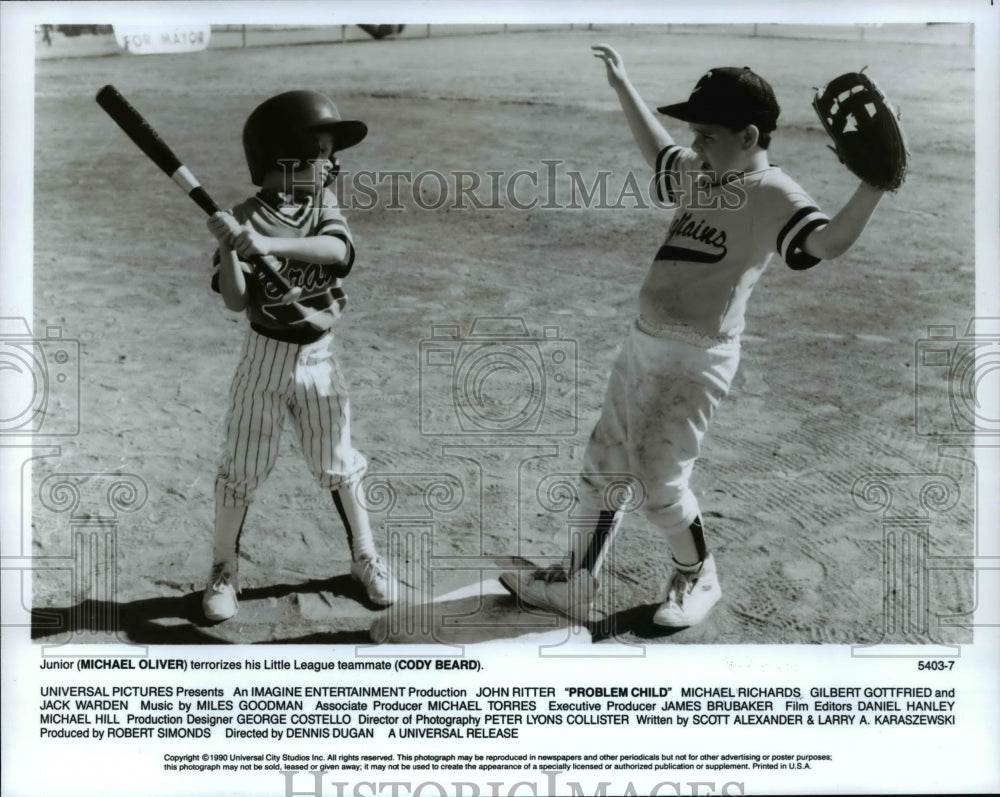 1990 Press Photo Cody Beard &amp; Michael Oliver in Problem Child - cvp67169- Historic Images
