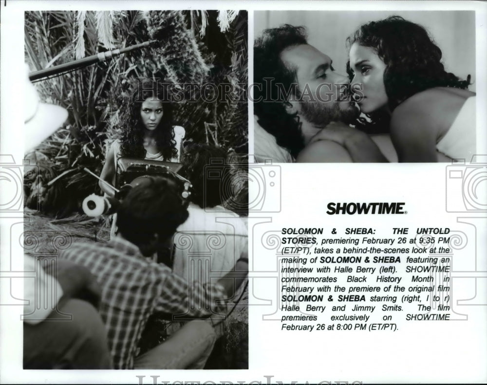 1995 Press Photo Halle Berry & Jimmy Smits in Solomon & Sheba The Untold Stories- Historic Images