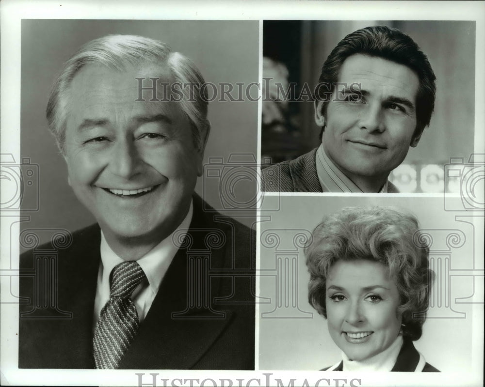 1972 Press Photo Robert Young, James Brolin, Elena Verdugo in Marcus Welby MD
