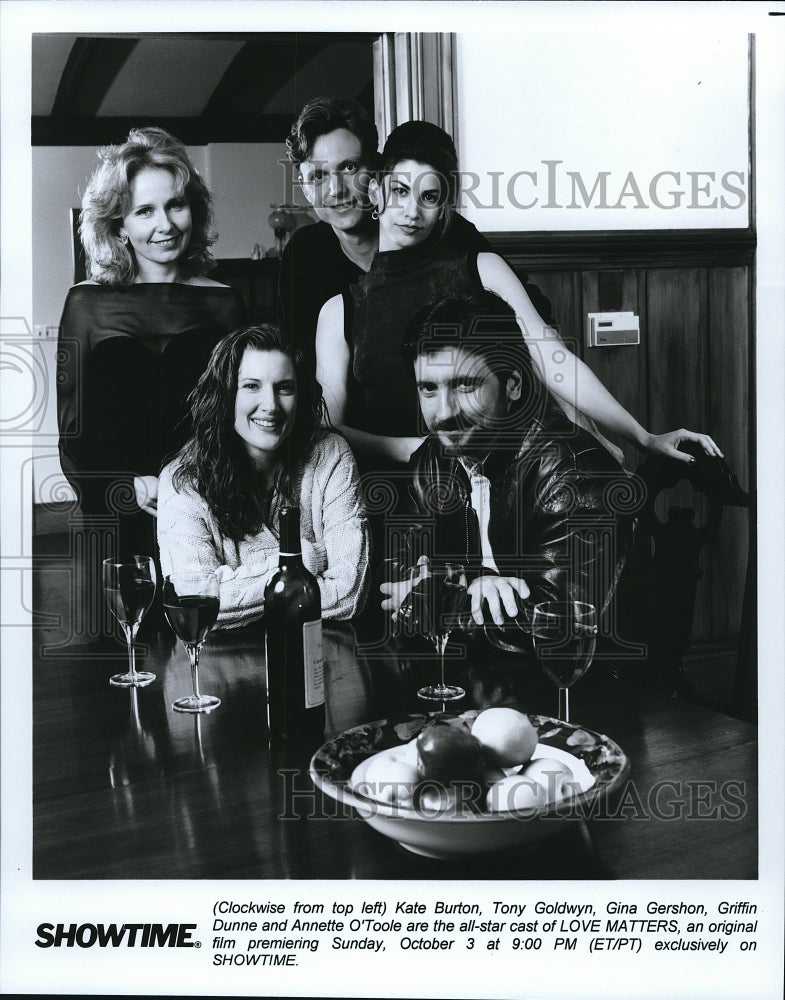 1993 Press Photo Kate Burton Tony Goldwyn Gina Gershon on Love Matters- Historic Images