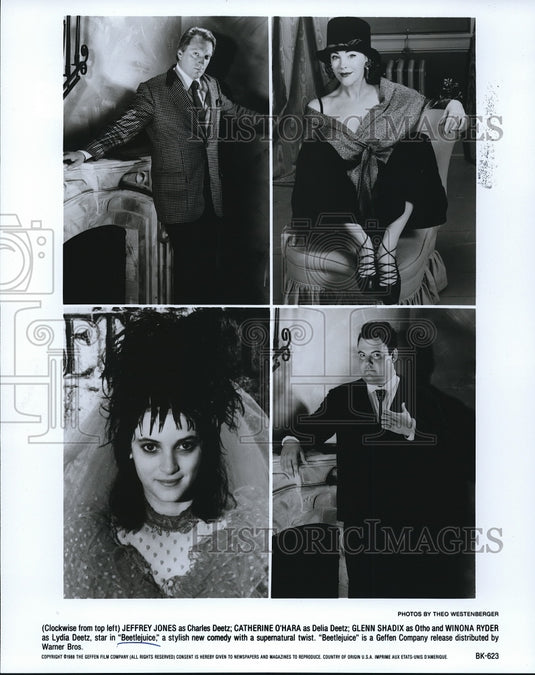 1989 Press Photo Jeffrey Jones Catherine O'Hara Winona Ryder and Glenn Shadix- Historic Images