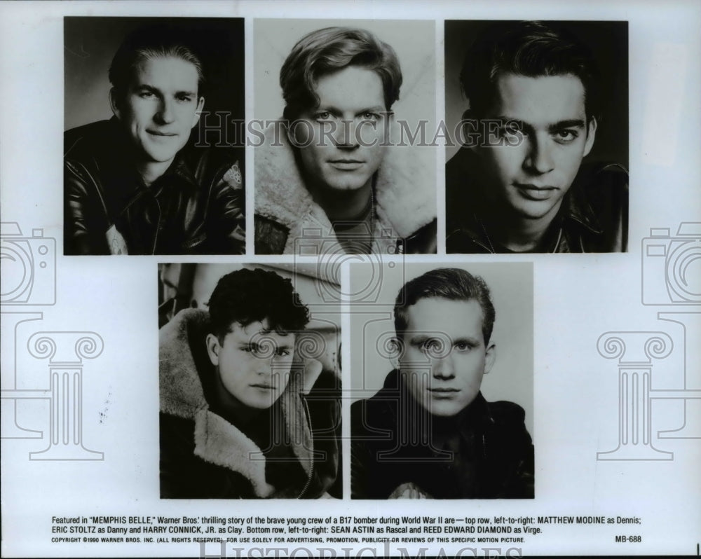 1990 Press Photo Matthew Modine Harry Connick Jr. Sean Astin and Reed Diamond- Historic Images