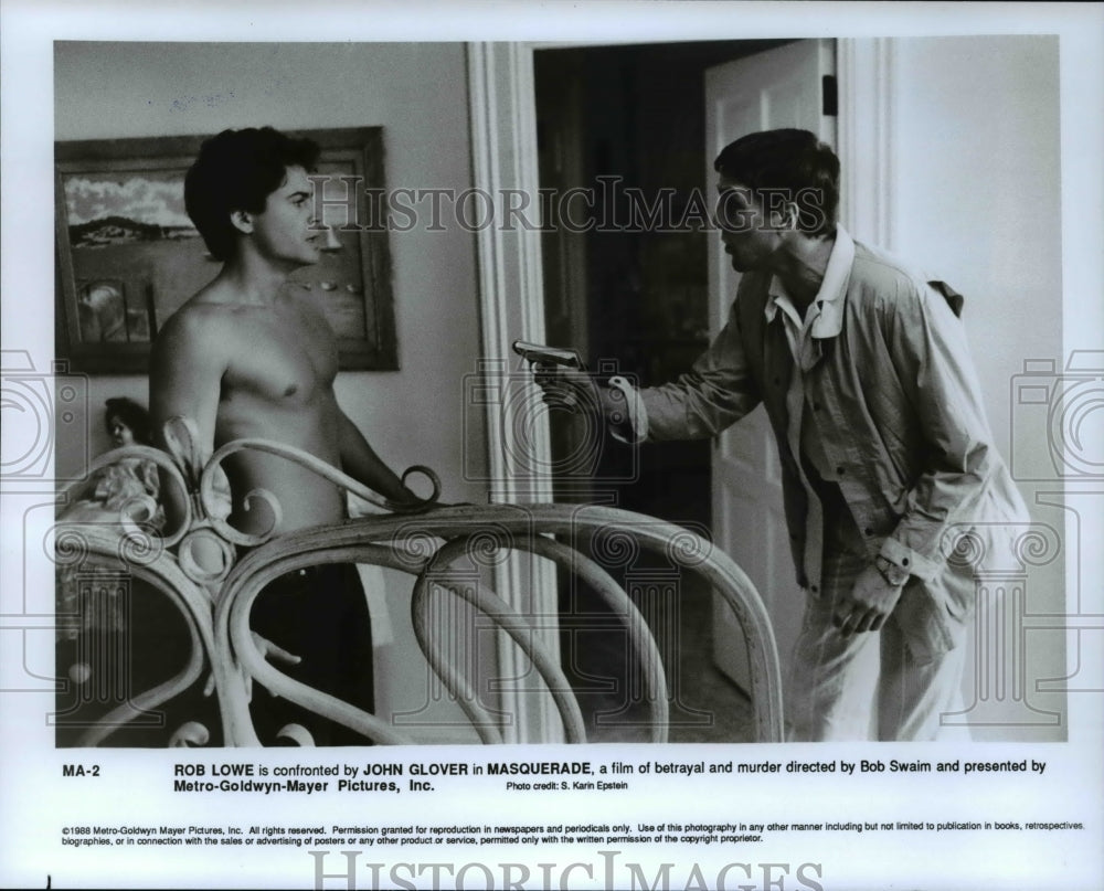1988 Press Photo Rob Lowe John Glover in Masquerade - cvp70096- Historic Images