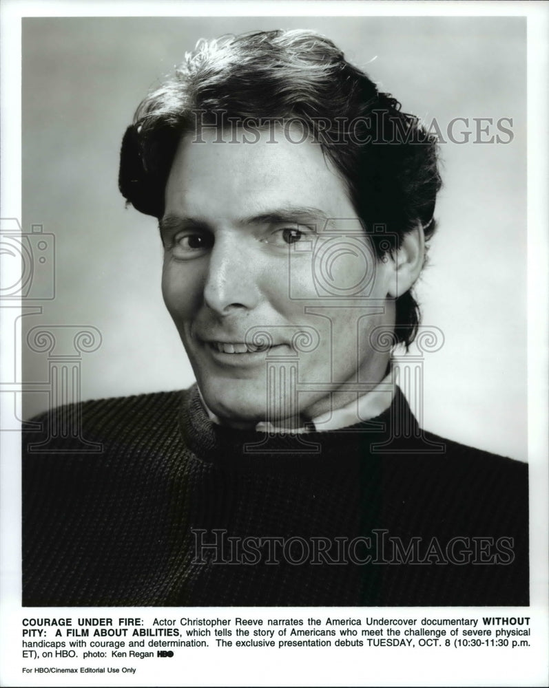 Press Photo Christopher Reeve narrates Without Pity a Film About Abilities- Historic Images