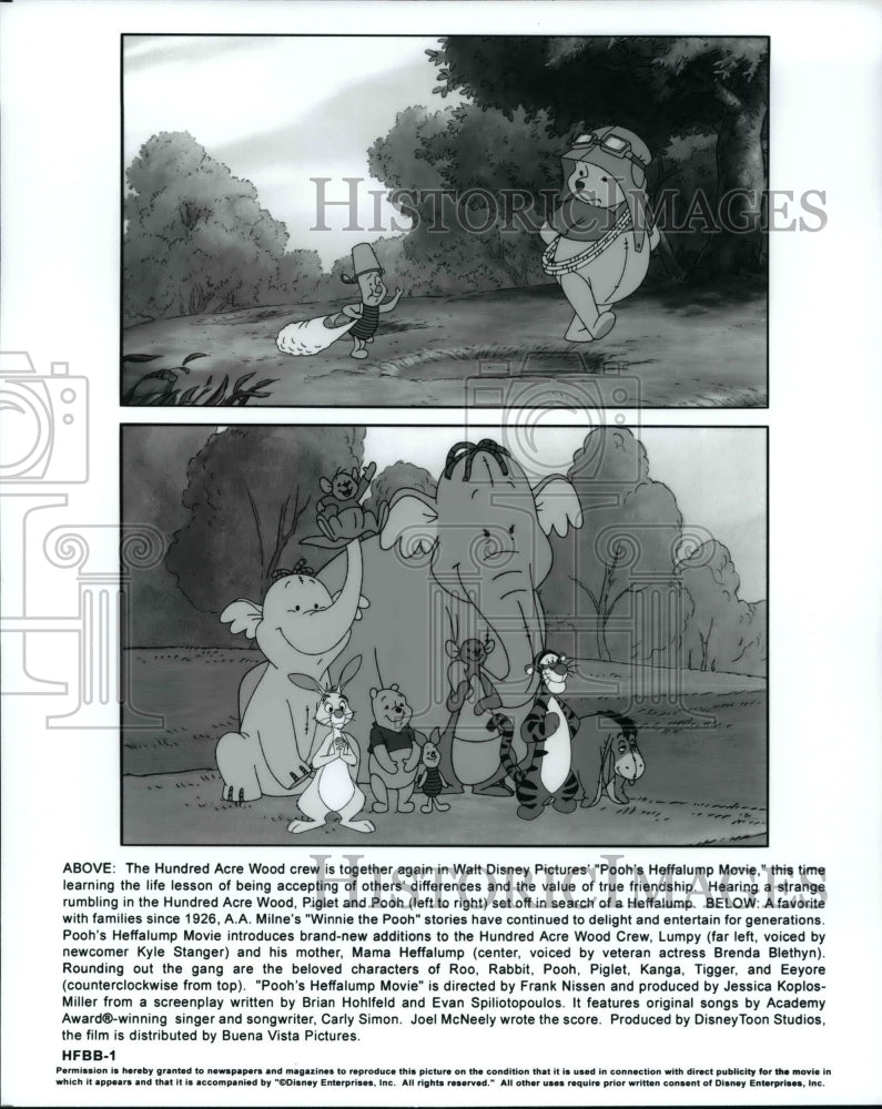 Press Photo Scenes from Pooh&#39;s Heffalump Movie animated Disney cartoon- Historic Images