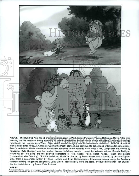 Press Photo Scenes from Pooh's Heffalump Movie animated Disney cartoon- Historic Images