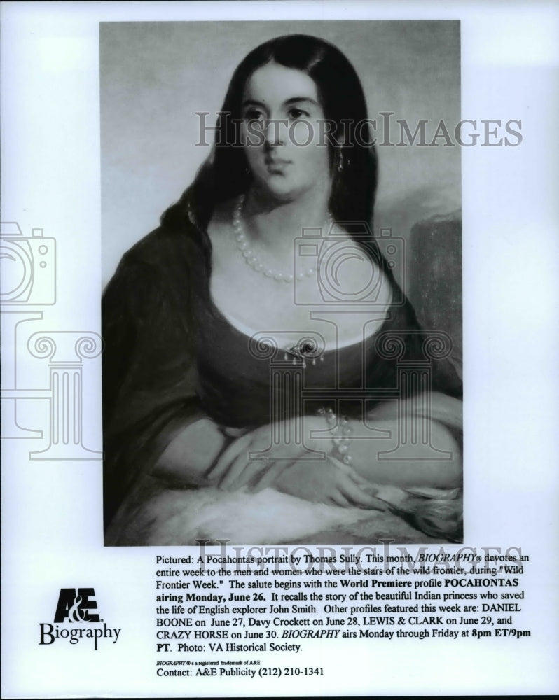 Press Photo Pocahontas featured on A&amp;E Biography - cvp70580- Historic Images