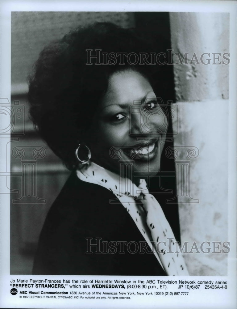 1987 Press Photo Jo Payton-Francis as Hariette Winslow in Perfect Strangers- Historic Images