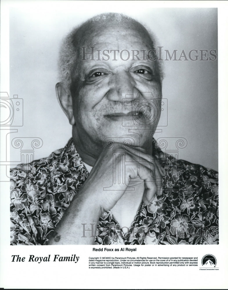 1991 Press Photo Redd Foxx stars as Al Royal on The Royal Family TV show- Historic Images