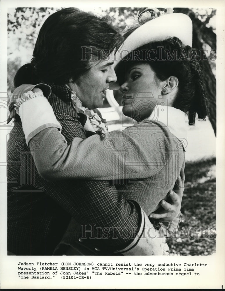 Press Photo Don Johnson and Pamela Hensley star in The Rebels - cvp73335- Historic Images