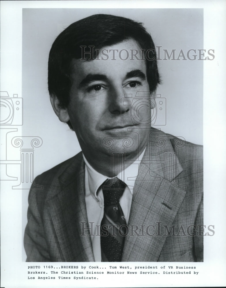 1986 Press Photo Tom West President of VR Business Brokers- Historic Images