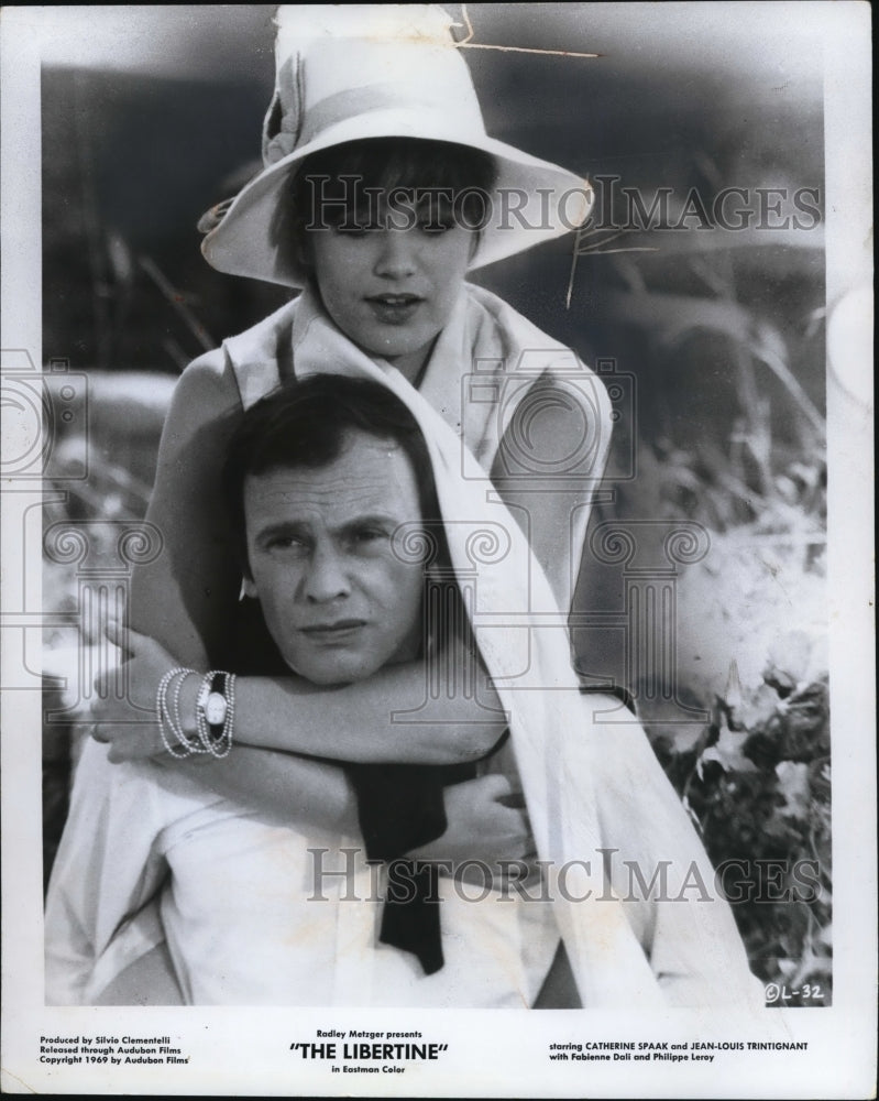 1969 Press Photo Catherine Spack &amp; Jean Louis Trintignant in The Libertine- Historic Images