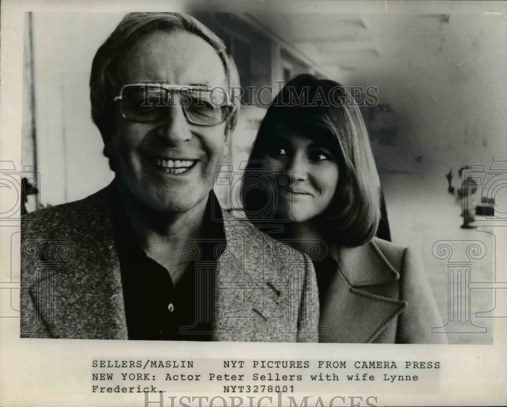 1980 Press Photo Peter Sellers &amp; Wife Lynne Frederick - cvp75191- Historic Images
