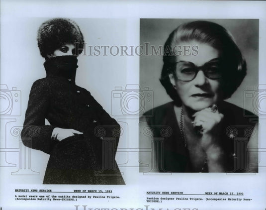 1993 Press Photo Pauline Trigere wears new outfit - cvp75765- Historic Images