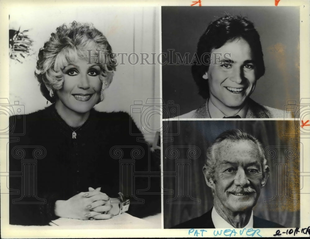 1981 Press Photo Sylvester L Pat Weaver, Rona Barrett &amp; Wil Shriner - cvp75787- Historic Images