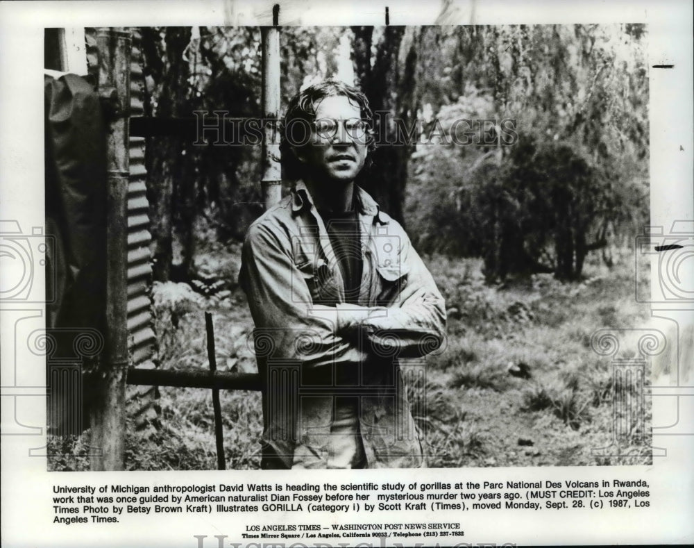 1987 Press Photo University of Michigan Anthropologist David Watts- Historic Images