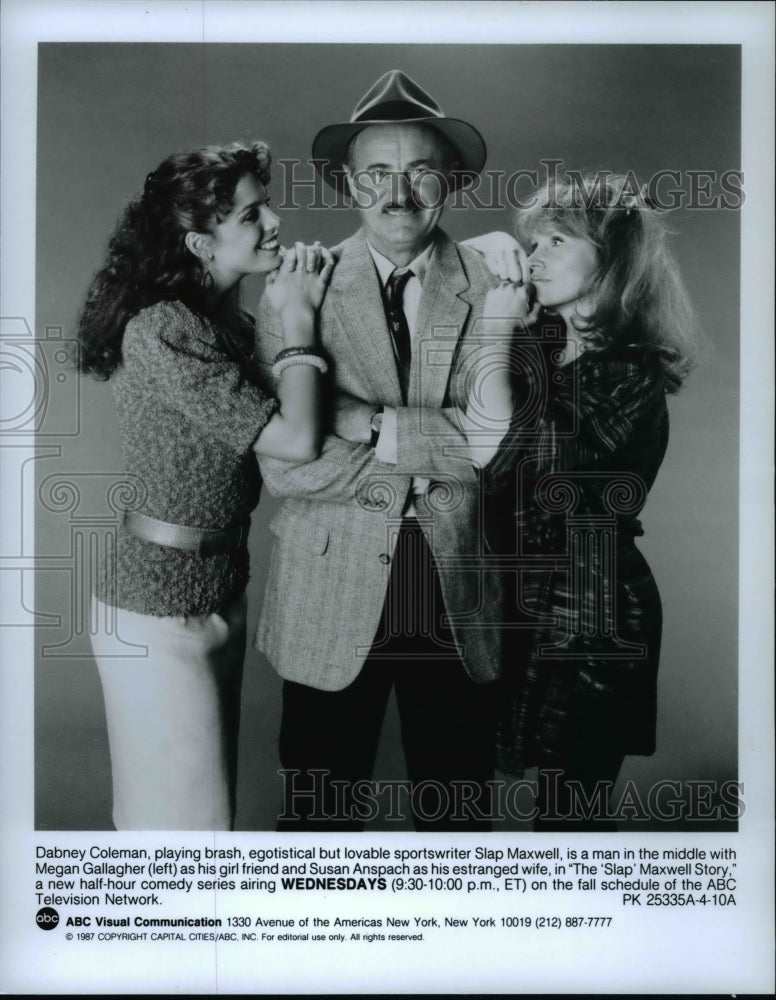 1987 Press Photo Dabney Coleman &amp; Cast of The Slap Maxwell Story - cvp76280- Historic Images