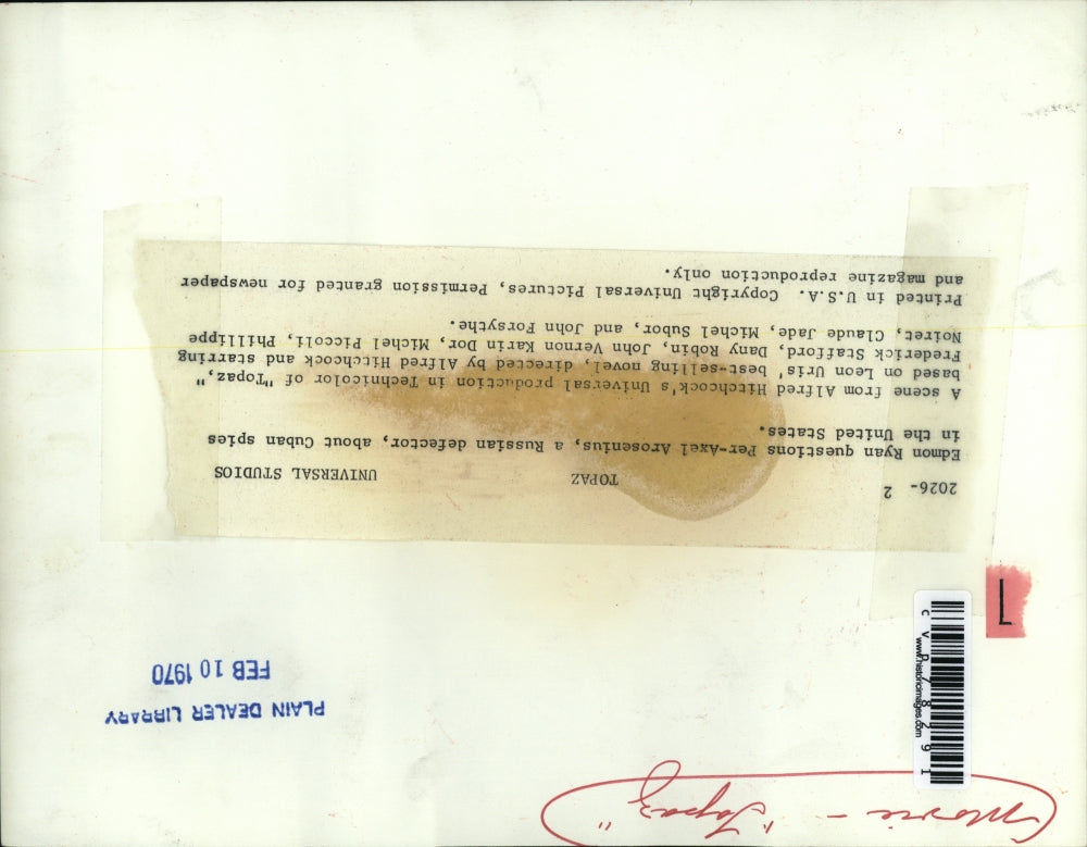 1970 Press Photo Dany Robin, John Forsythe & Cast of Topaz - cvp78291