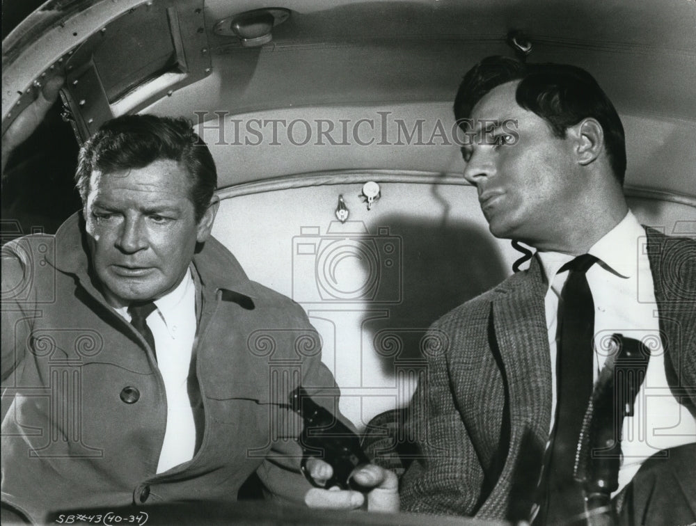 1965 Press Photo Richard Basehart &amp; George Maharis in The Satan Bug - cvp78820- Historic Images