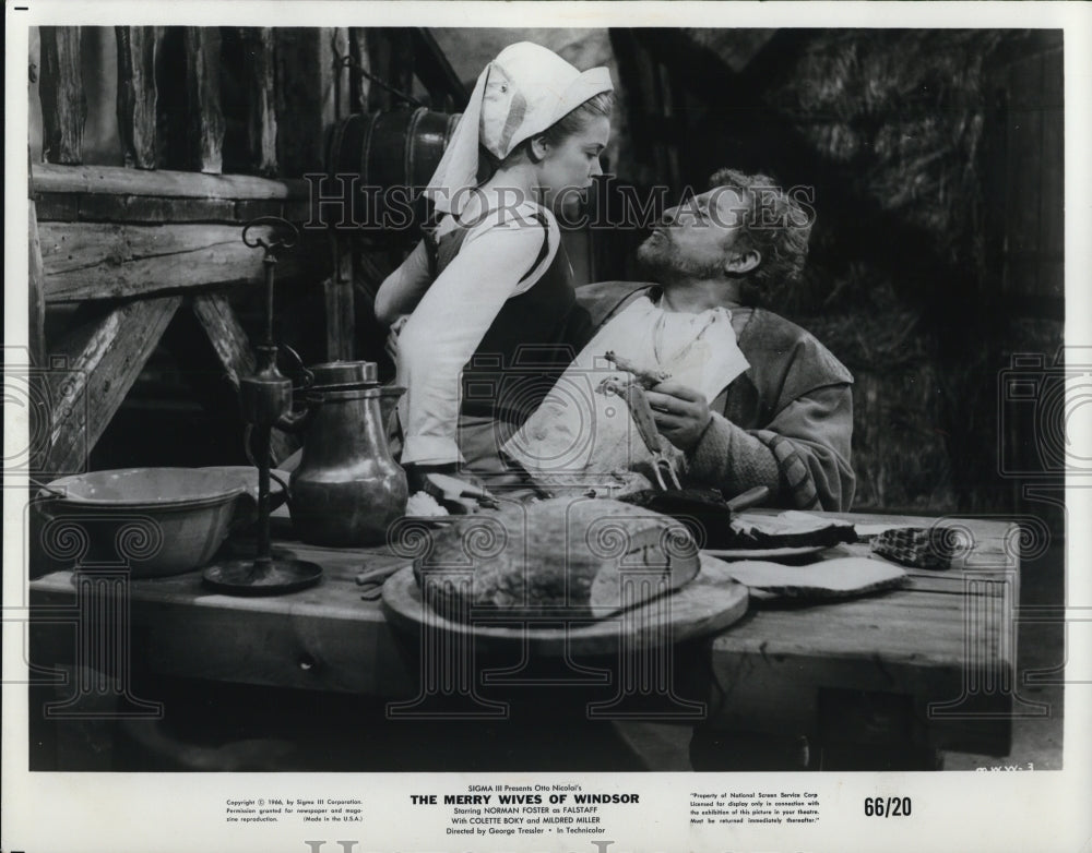 1966 Press Photo Colette Boky & Norman Foster in The Merry Wives of Windsor- Historic Images