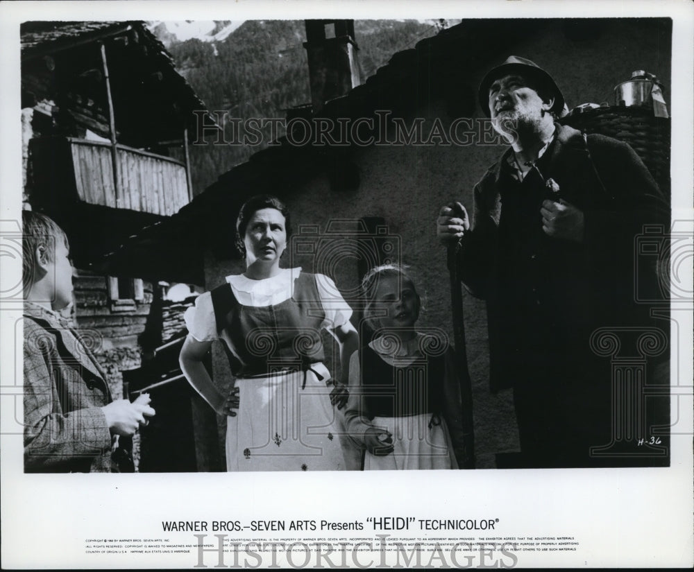 1968 Press Photo Lotte Ledl and Eva Maria Singhammer in Warner Bros." HEIDI"- Historic Images