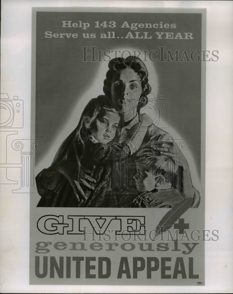 1960 Press Photo Poster for the United Appeal campaign. - cvp83190- Historic Images