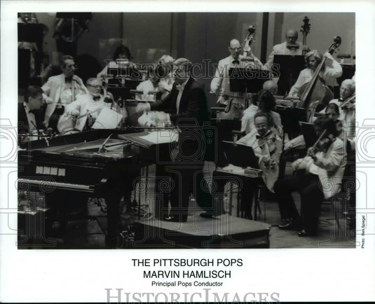 Press Photo The Pittsburgh Pops with Marvin Hamlisch, principal conductor.