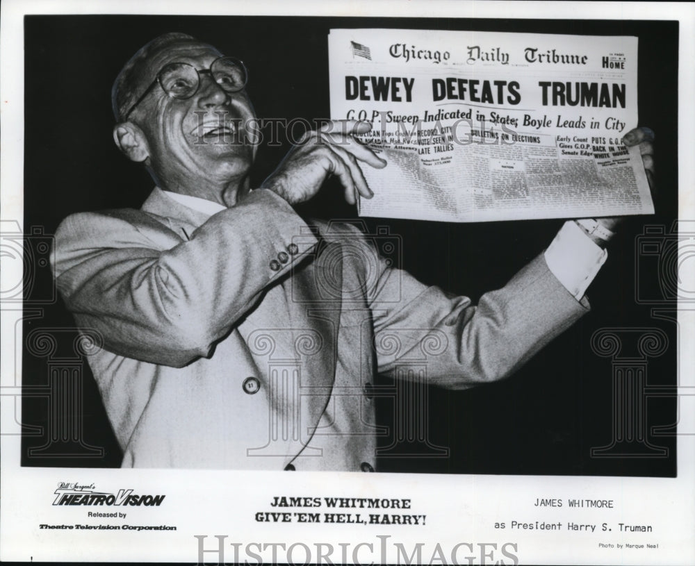 1975 Press Photo James Whitmore in Give 'Em Hell, Harry! - cvp83763- Historic Images