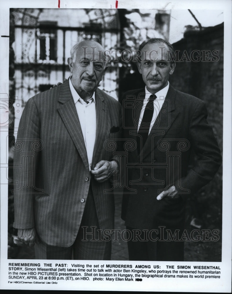 1989 Press Photo Ben Kingsley in Murderers Among Us: The Simon Wiesenthal Story.- Historic Images