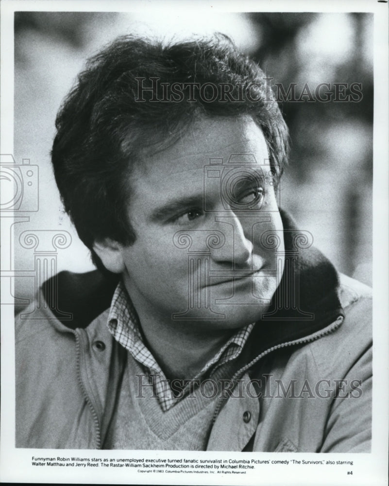 1983 Press Photo Funnyman Robin Williams in Columbia Pictures &quot; The Survivors &quot;- Historic Images