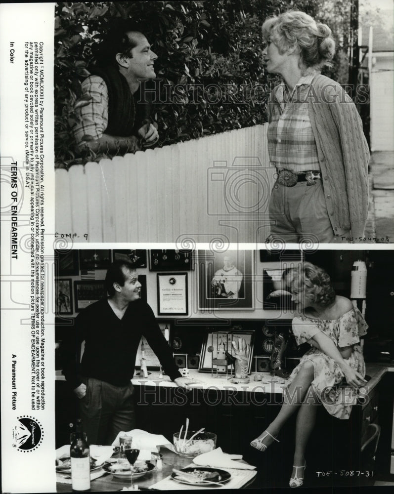 1986 Press Photo Jack Nicholson with an all star cast movie Terms of Endearment- Historic Images