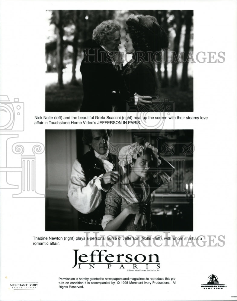 1995 Press Photo Nick Nolte and Greta Scacchi in Jefferson in Paris. - cvp85797- Historic Images